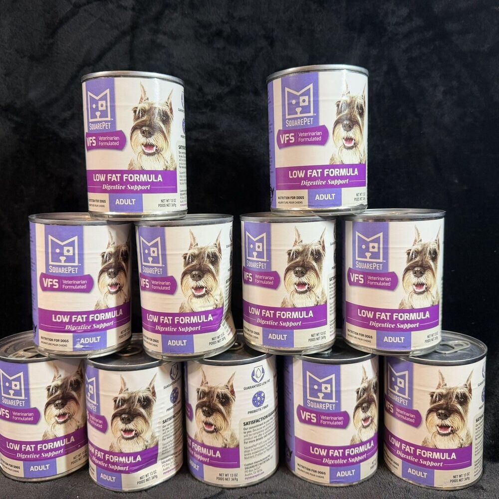 Square Pet Low Fat Adult Dog Food 13oz Cans x11 Digestive Support Whitefish